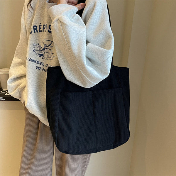 Women's Fashion Large Capacity Corduroy Shoulder Messenger Bag Hanzuva