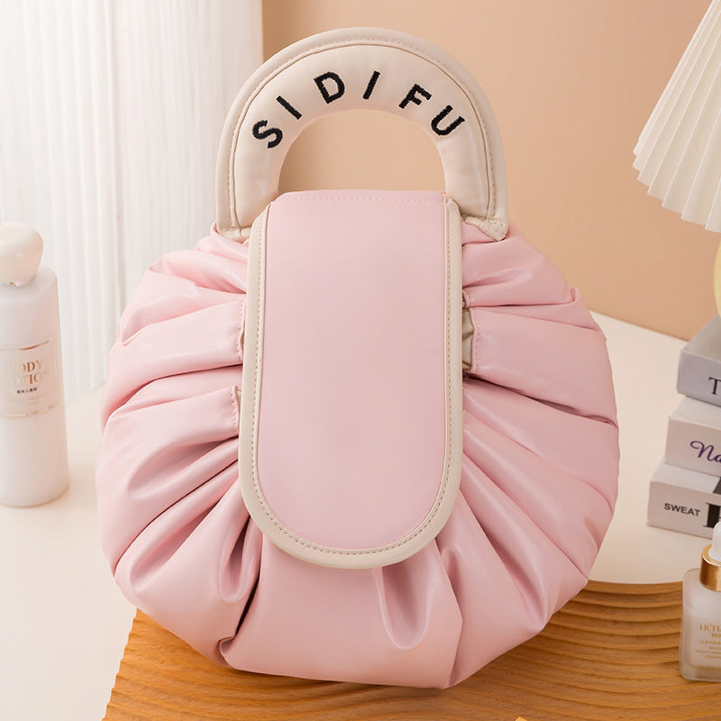 Portable Lazy Cosmetic Large Capacity Waterproof Wash Drawstring Type Beam Storage Bag Travel Portable Handbag