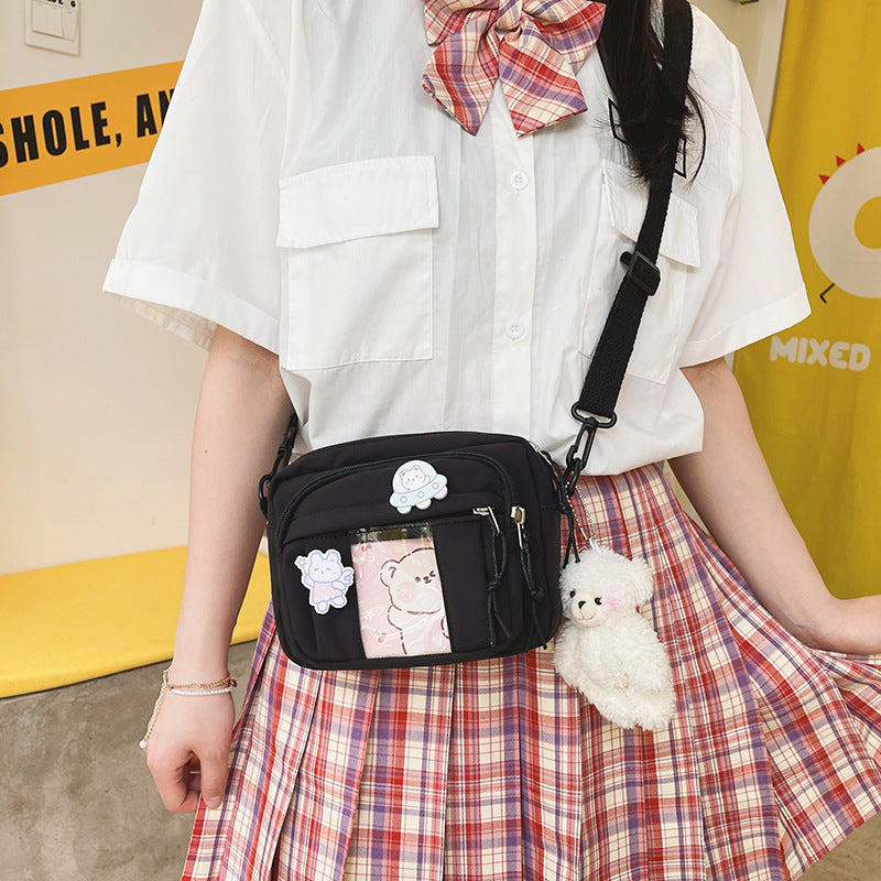 Cute Cartoon Badge Single Shoulder Messenger Bag