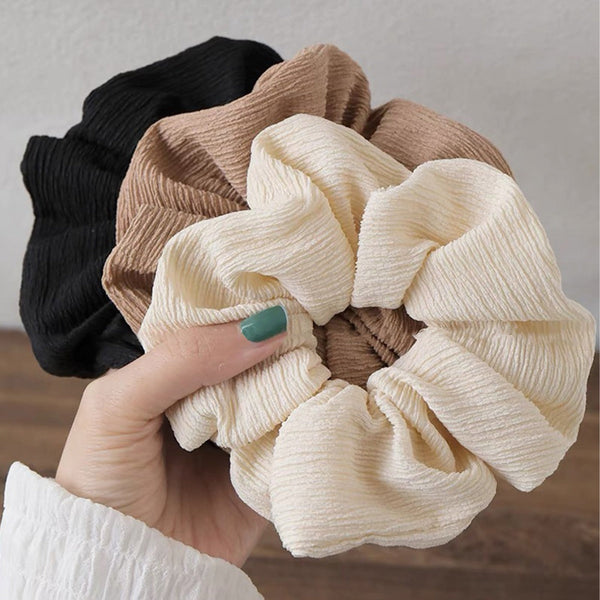 Simple Pleated Hair Band Korean Style Coffee Color Series Hanzuva