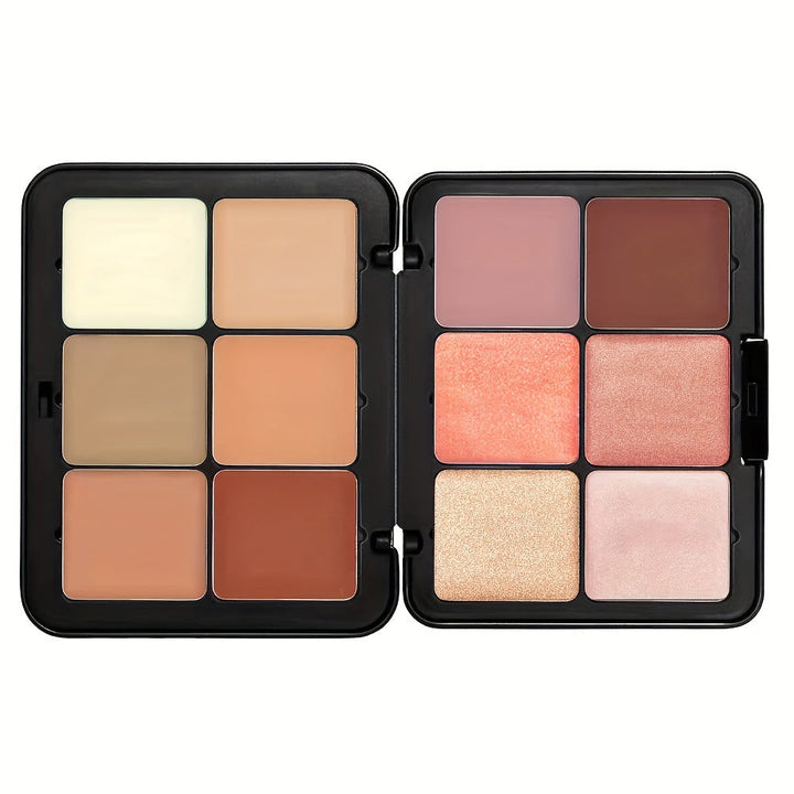 Cross-border TEMU Amazon Hot 12-color Blusher Plate Matte Shimmer High-gloss Multi-color Cream Blush Plate Hanzuva