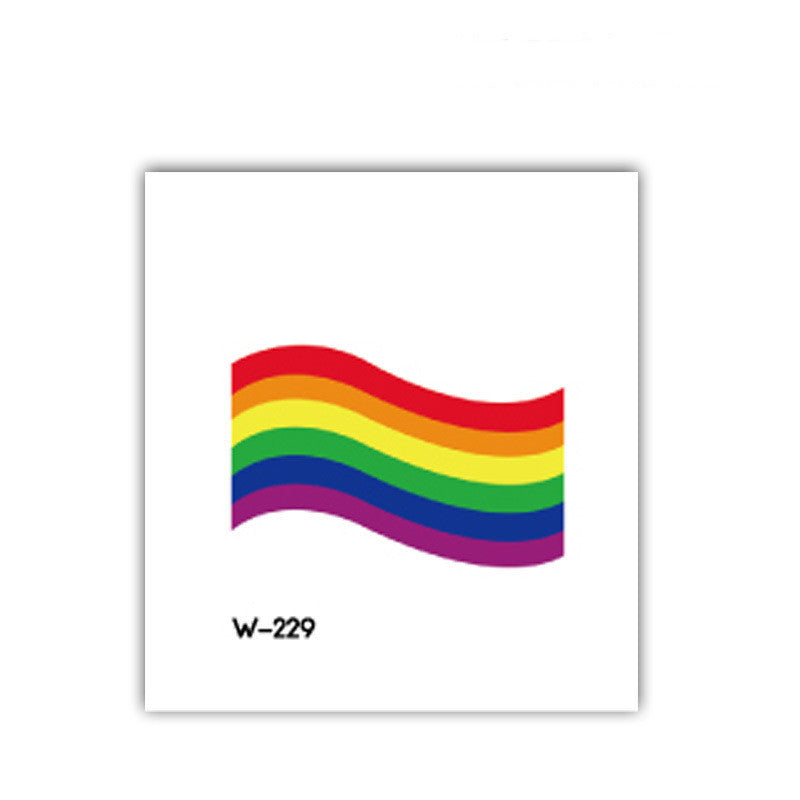 Face Stick Rainbow Geometric Flower Arm Tattoo Sticker