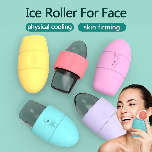 Silicone Ice Face Roller Contour Shrink Pores Remove Dark Circles Massage Skin Beauty Facial Roller For Eyes Neck Skin Care Tool Hanzuva