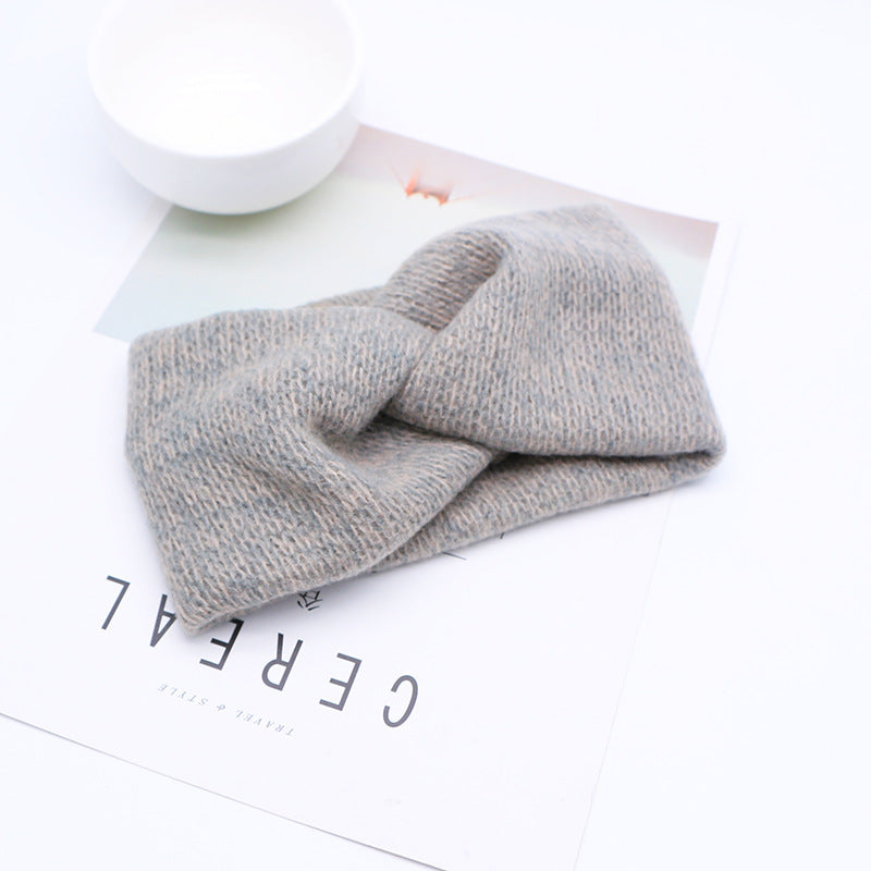 Woven Knitted Turban Headband Sweet And Versatile Wide-brim Headdress