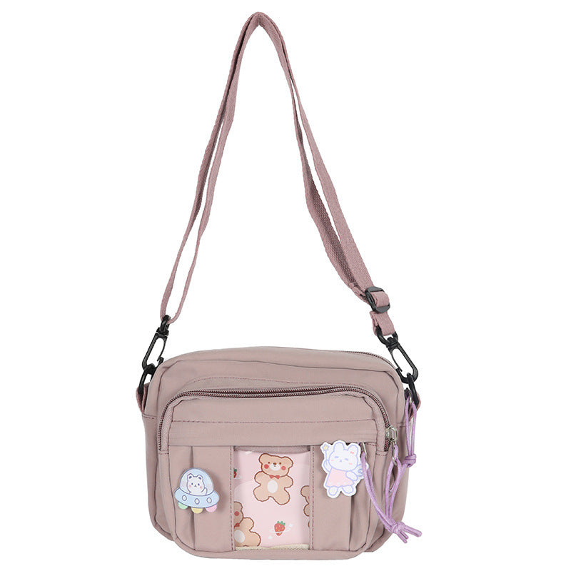 Cute Cartoon Badge Single Shoulder Messenger Bag