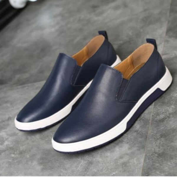 Winter Men Leather Boots Loafers Fashion Warm Cotton Brand Ankle Lace Up Shoes Footwear Hanzuva