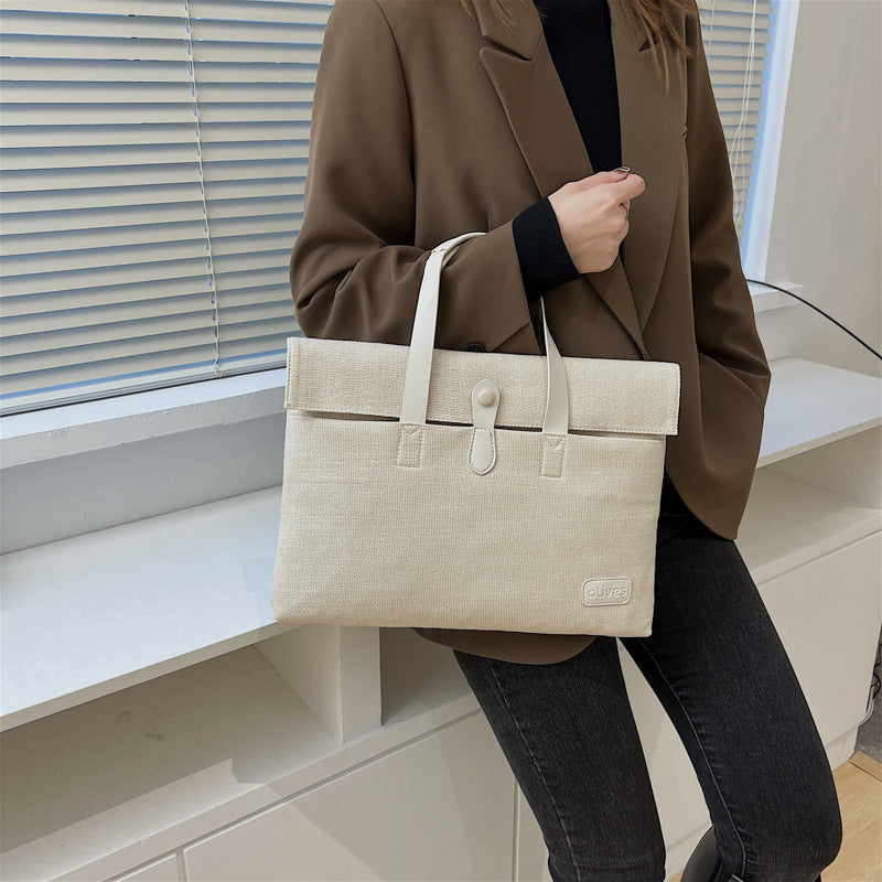 Women's Casual Fashion Solid Color Canvas Tote Bag