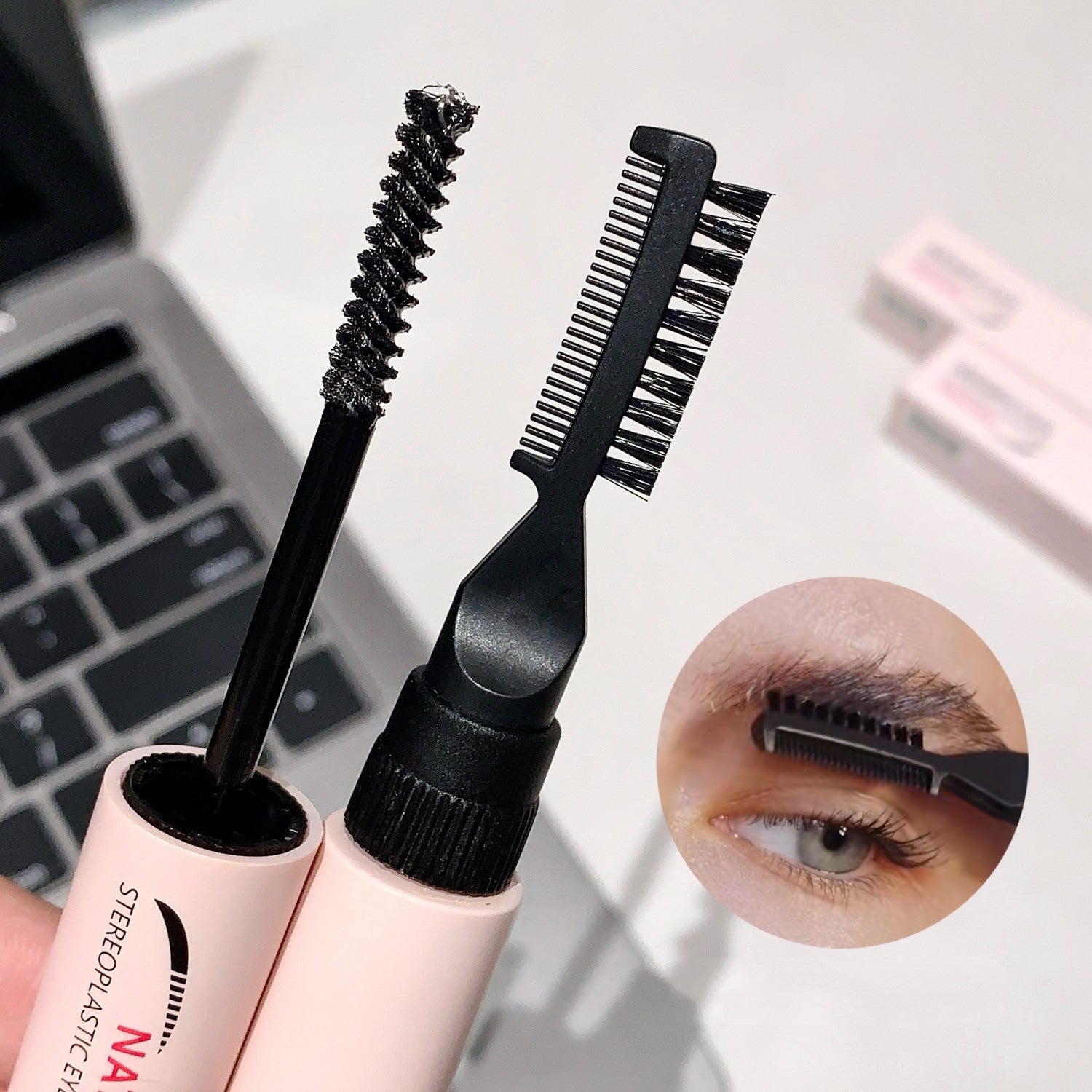 Natural Three-dimensional Plastic Double-headed Brow Cream