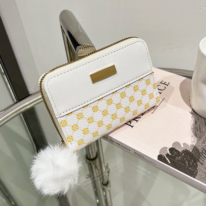 Women's Short Printing Color Contrast Korean Style Bag Wallet Hanzuva