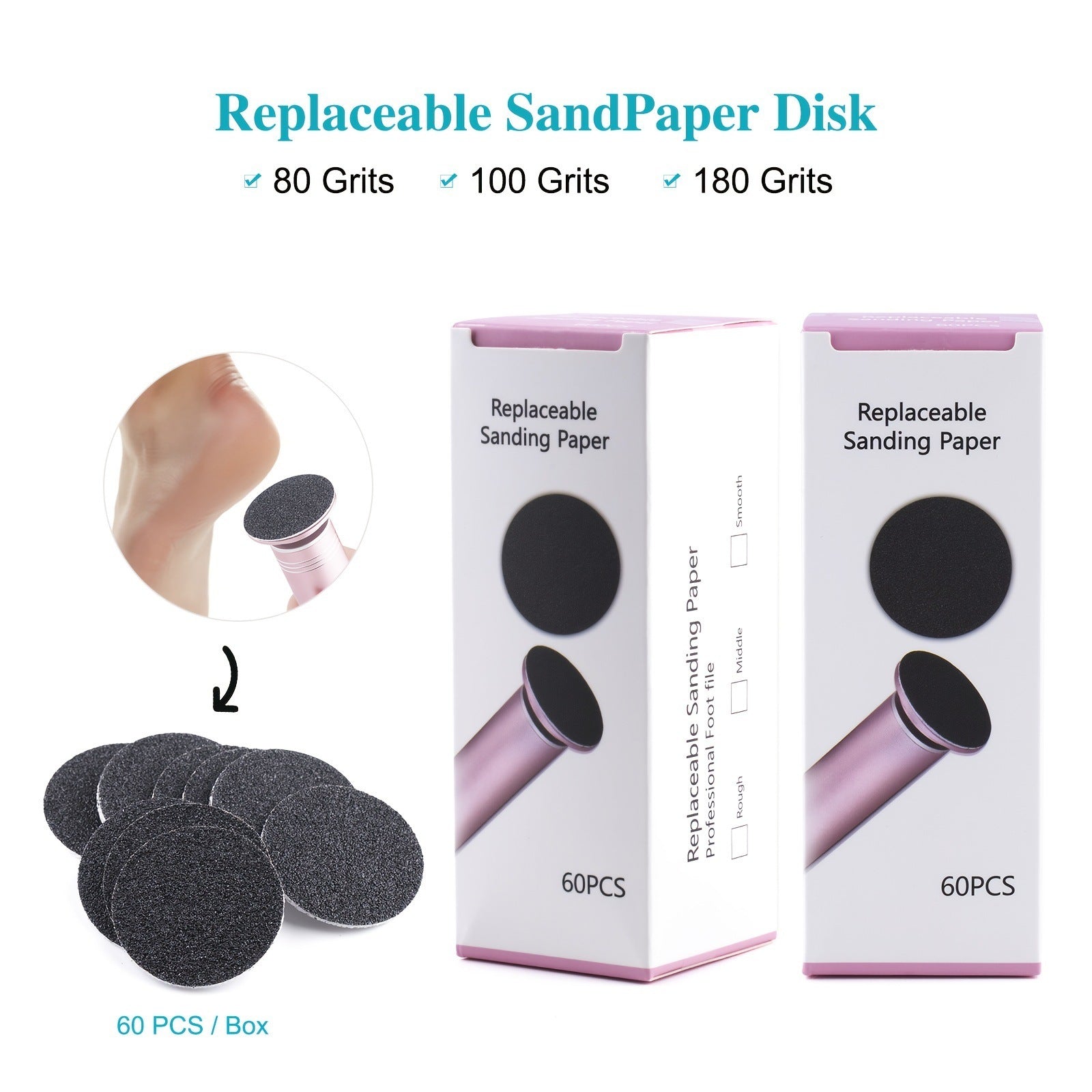 Electric Foot Grinder Applicable Grinding Disc Volcanic Rock Material Calluses Removing Cutin Pumice Stone Sandpaper Foot Grinder Abrasive Paper