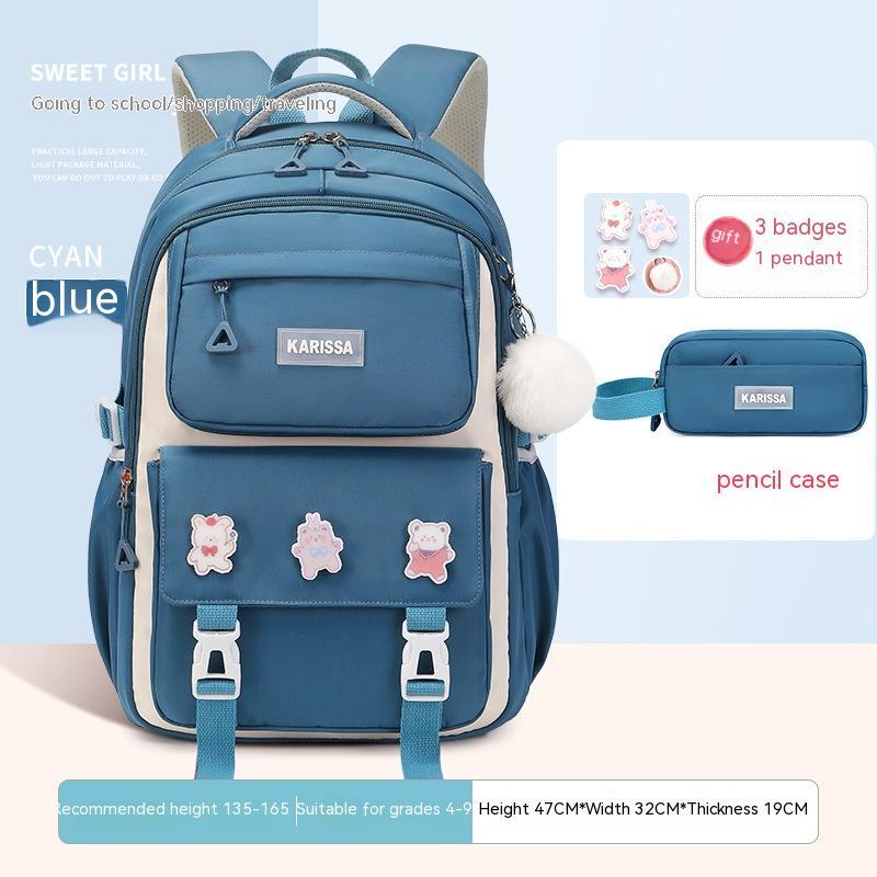 Girls' Waterproof Backpack Wear-resistant Large Capacity